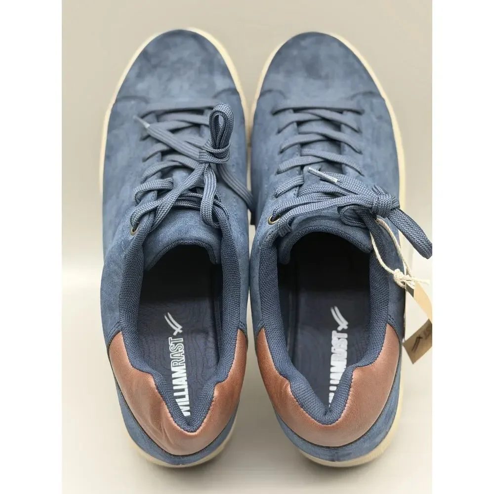 William Rast Luke Men’s 10M Blue Faux Suede Low Top Casual Sneakers New